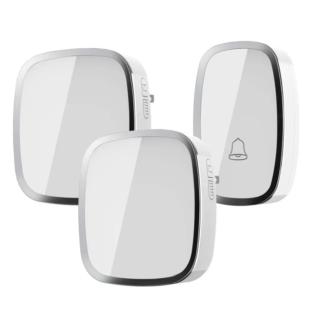 

Wireless Doorbell Chime Kit - 1000 feet in operation 36 chimes 4 level volume LED indicator 1 remote button transmitter 2 plug