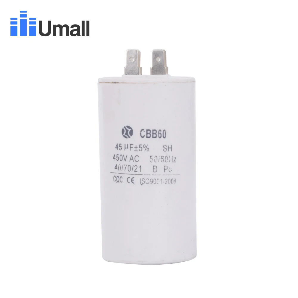 

CBB60 450V 45uf Running motor start capacitor for electric fan capacitor washing machine air conditioners 4 four pins