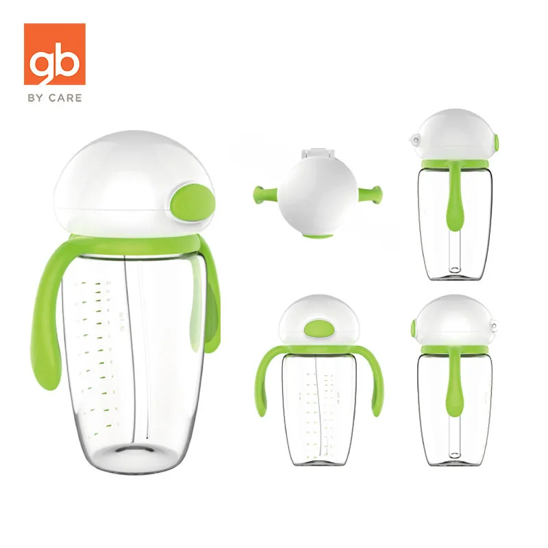 

Goodbaby Baby Straw Training PPSU Bottle Cup with TPE Non-slip Grip Handle 350ml Children Cartoon Drinkware Robot Image Series