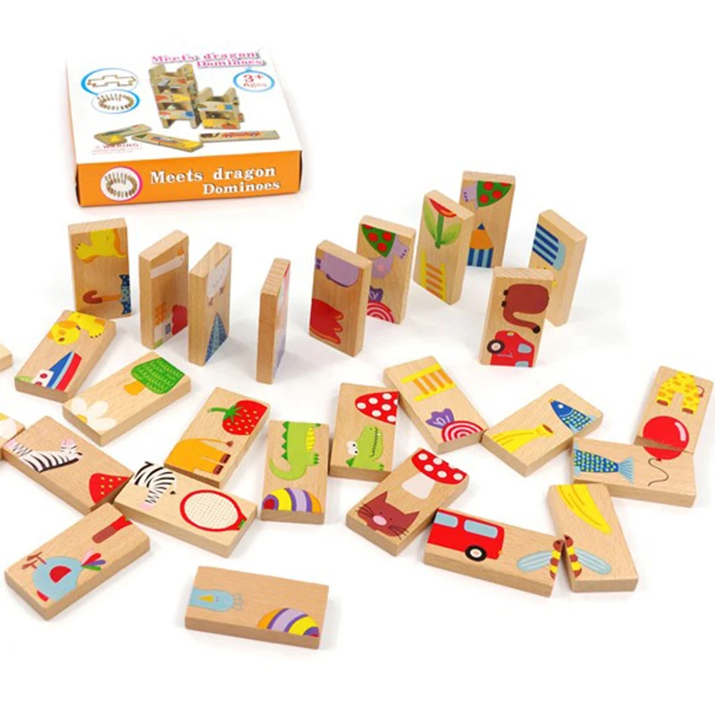 Детские игрушки детский строительный блок 28 шт. деревянные буковая древесина
