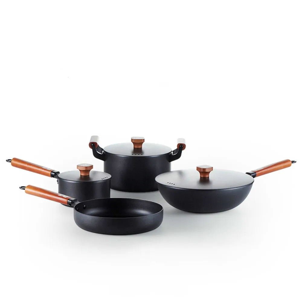 

High-quality iron pot sets uncoated non-stick frying pan gas-fired induction cooker general cast iron pot LM12171038