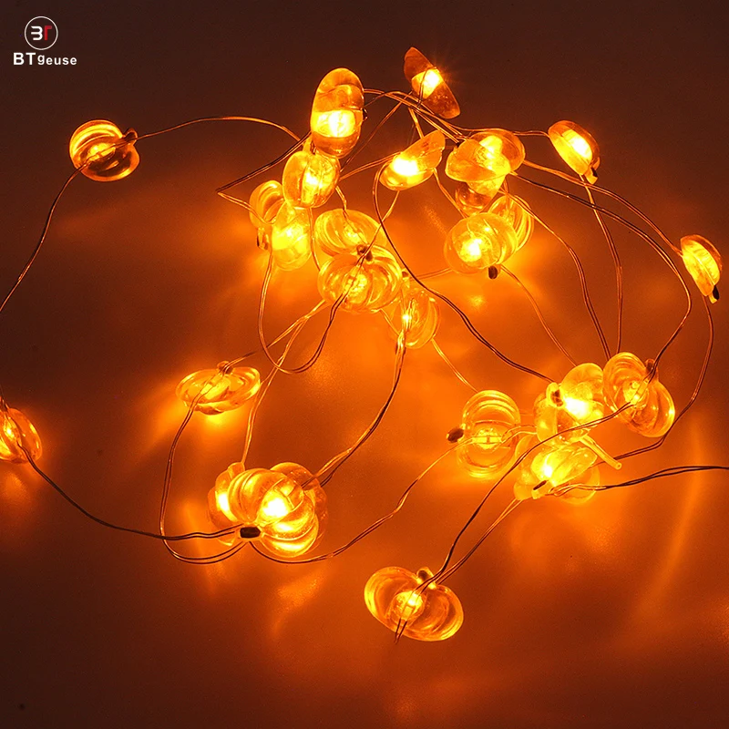 BTgeuse Pumpkin Fairy String Lights for Bedroom Holiday Party Garden Decoration 30 LED 88 Inch Warm White String Light Halloween