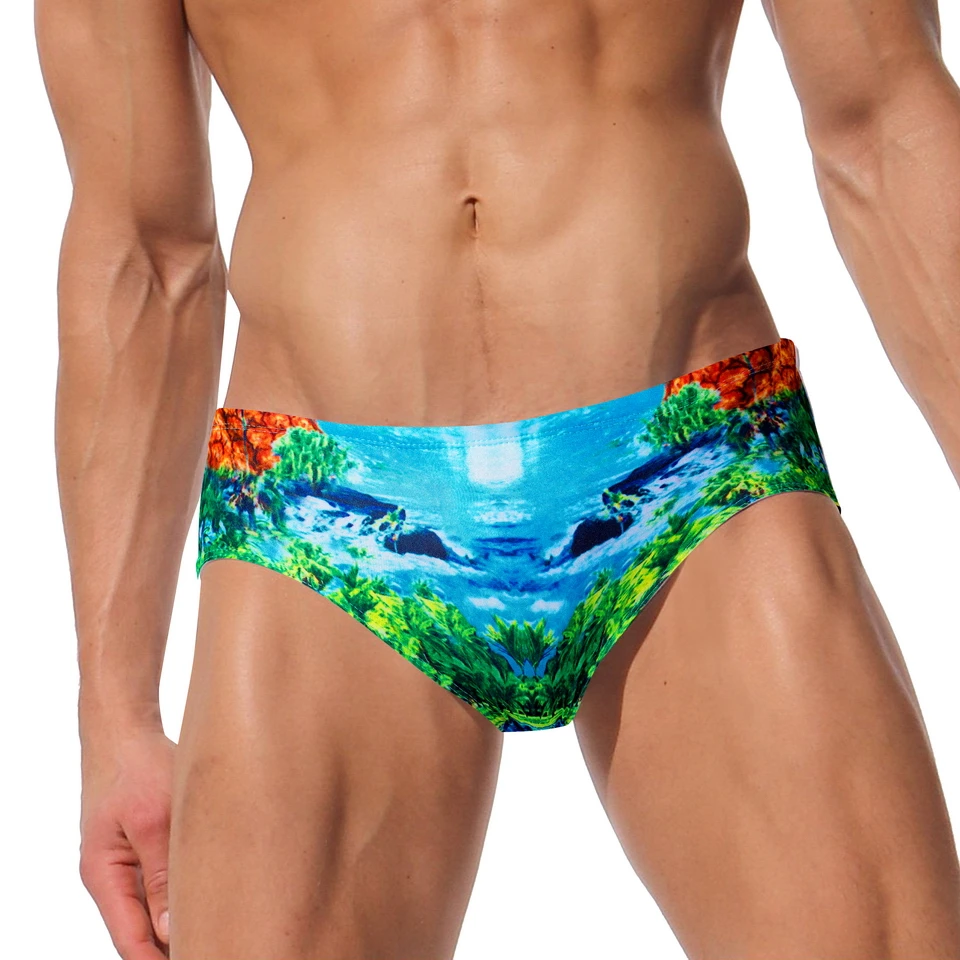 AUSTINBEM Мужской купальный костюм бикини мужские плавки взрывной дизайн печатный пляжный купальный костюм гей мужчины s купальная одежда