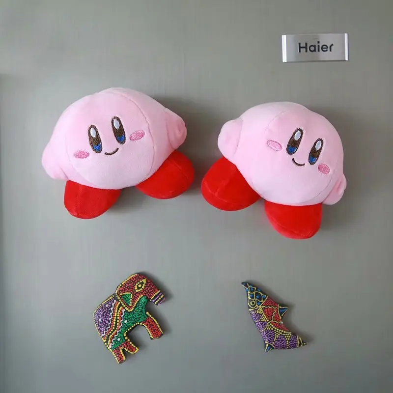 

Aeruiy cute soft plush pink Kirby fridge magnets / small pendant key ring toy doll, home decor and birthday gifts for children