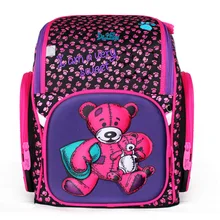 2017 Factory delune brand kids school bag primary school bear floral backpack boys girls 3D blue