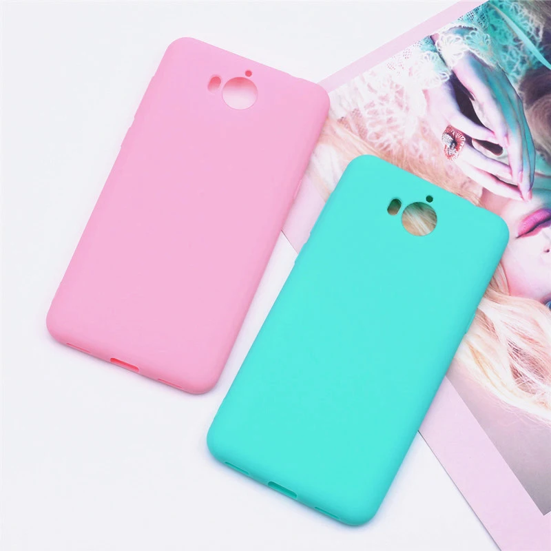 TPU لينة سيليكون حافظة لهاتف Huawei Y5 2017 حالة لينة اللون السيليكون الغطاء الخلفي لهواوي Y6 2017 حافظة لهاتف Huawei Y5 2017 غطاء