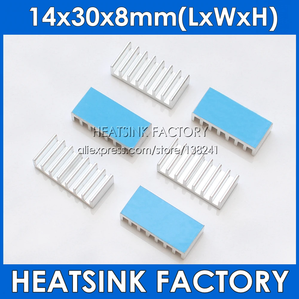 

Серебристый алюминиевый Охлаждающий радиатор 14x30x8 мм, радиатор, радиаторы с теплопередающей двусторонней лентой