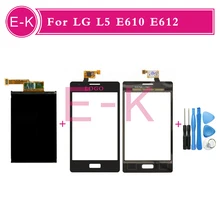 Original 4.0″ For LG Optimus L5 E610 E612 Touch Screen Digitizer Sensor Glass + Lcd display Black White + Tools Free shipping
