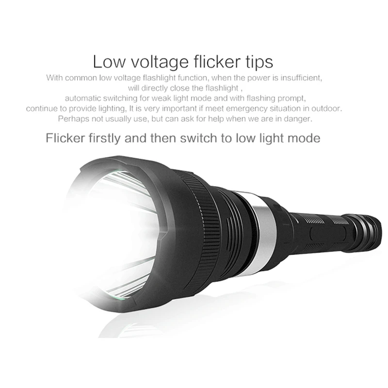 

Super bright LED Flashlight 4 lighting modes Led Torch for Night Riding Camping Hiking Hunting & Indoor Activities Use 18650
