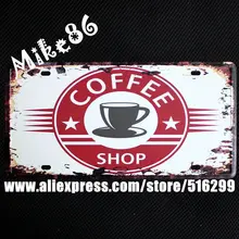 [Mike86] Кофейня номерных знаков Винтаж Декор Бар металлические знаки D-242 смешанный заказ 30*15 см