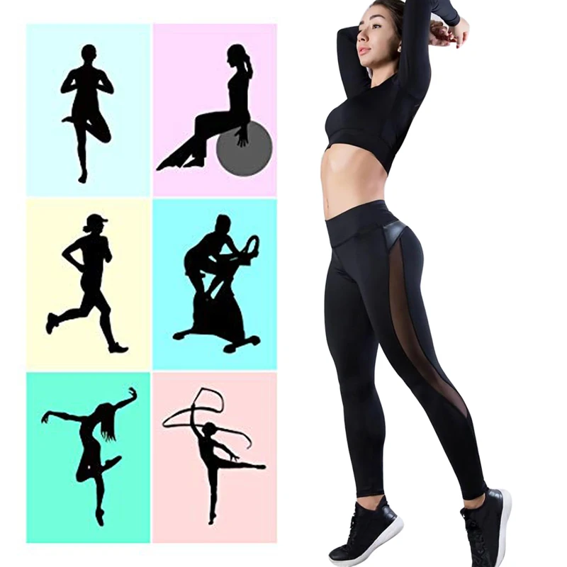 tiktok leggings 2020 New Leggings Women Pants Push Up Fitness Breathable Leggins High Waist Mesh Pants Female Seamless Slim Workout Pants yoga pants