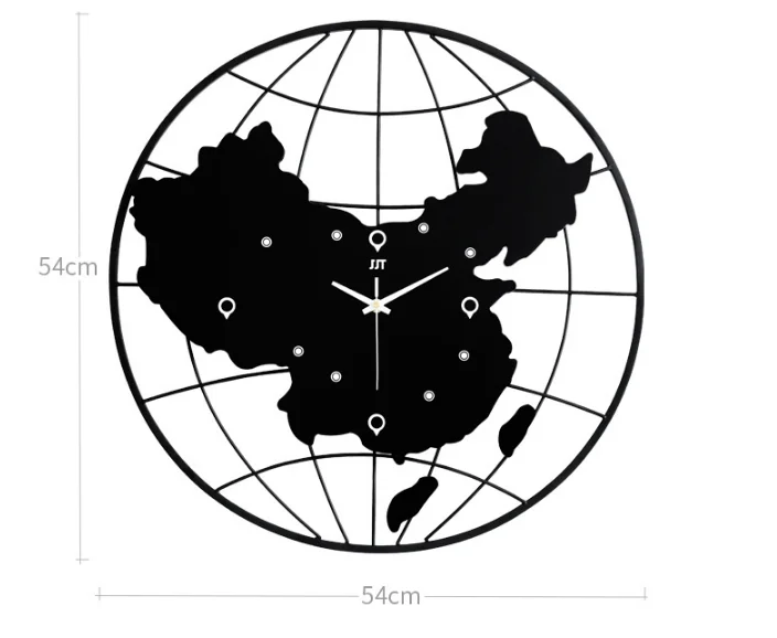 Индивидуальная карта настенные часы для гостиной Европейская мода декоративные часы из кованого железа креативная спальня бесшумные кварцевые настенные часы