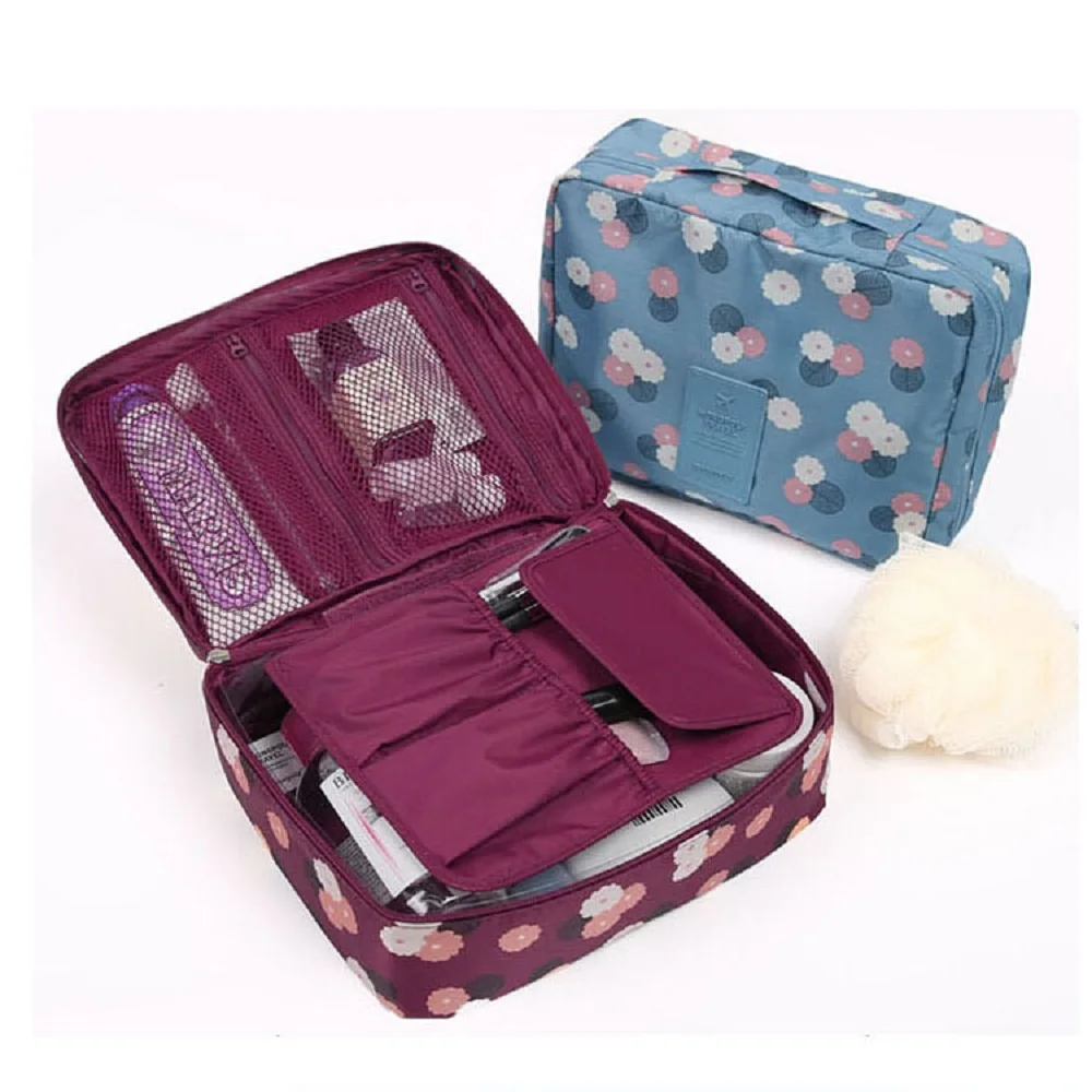 Women Waterproof Travel Pouch Hanging Cosmetic Bags Solid