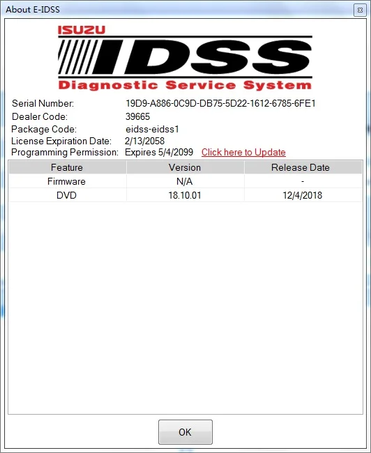 Для Isuzu E IDSS Engineering Release 2020 диагностическая система обслуживания поддерживает NEXIQ +