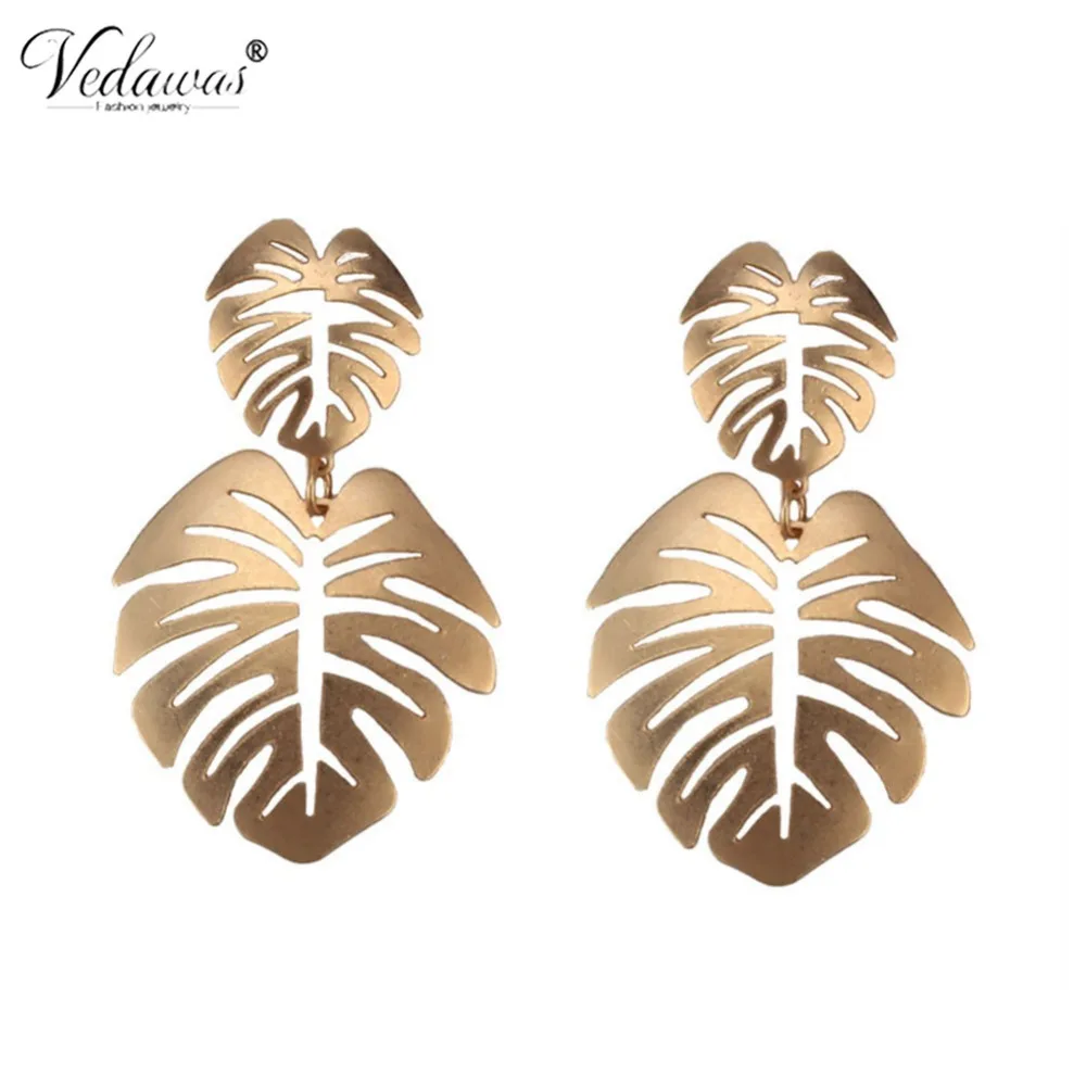 

Vedawas Golden Silver Leaf Statement Earrings For Women Wedding Party Christmas Gifts Valentine's Day Present Wholesale xg1928