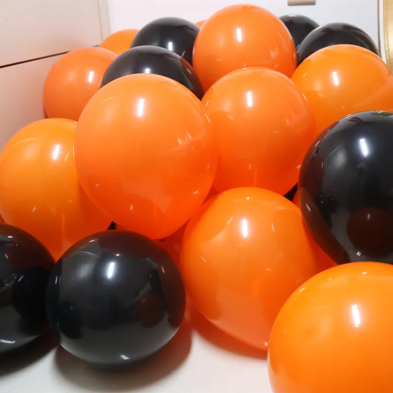 50 шт. 12 дюймов вечерние воздушные шары-гирлянды для свадьбы или «нулевого дня рождения» Выпускной декор для детского дня рождения черный оранжевый Хэллоуин латексные шары
