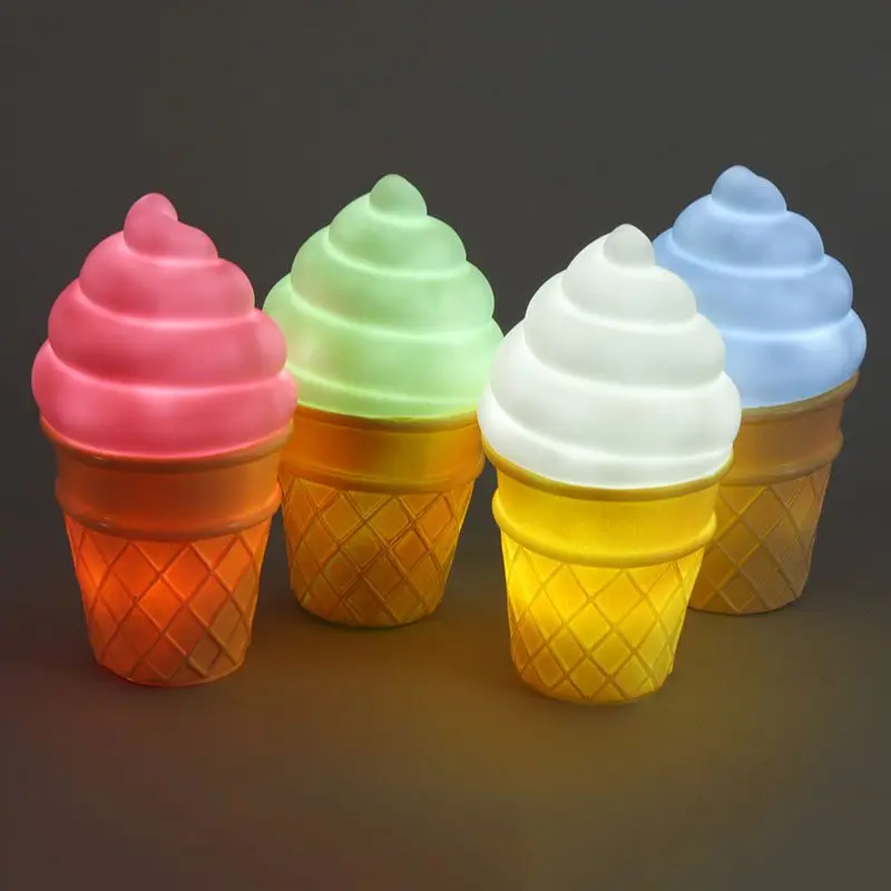Warmth Novelty Ice Cream Shaped LED Nightlight Desk Table Light LED Night Lamp Kids Bedroom