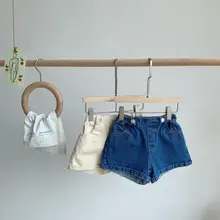 Новинка года,, джинсовые шорты для девочек и мальчиков летние модные детские шорты размеры от 1 до 7 лет, HU131