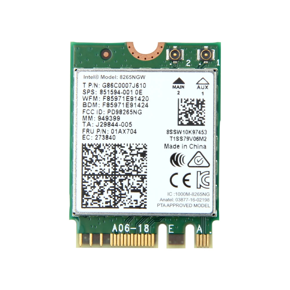 Двухдиапазонный беспроводной для Intel 9260 8265 8260 802.11ac WiFi Bluetooth карта+ 6dbi IPEX MHF4 U. fl Для RP-SMA Комплект внешних антенн