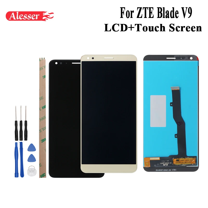 

Alesser For ZTE Blade V9 LCD Display and Touch Screen Assembly Repair Parts With Tools And Adhesive 5.7" For ZTE Blade V9 Phone