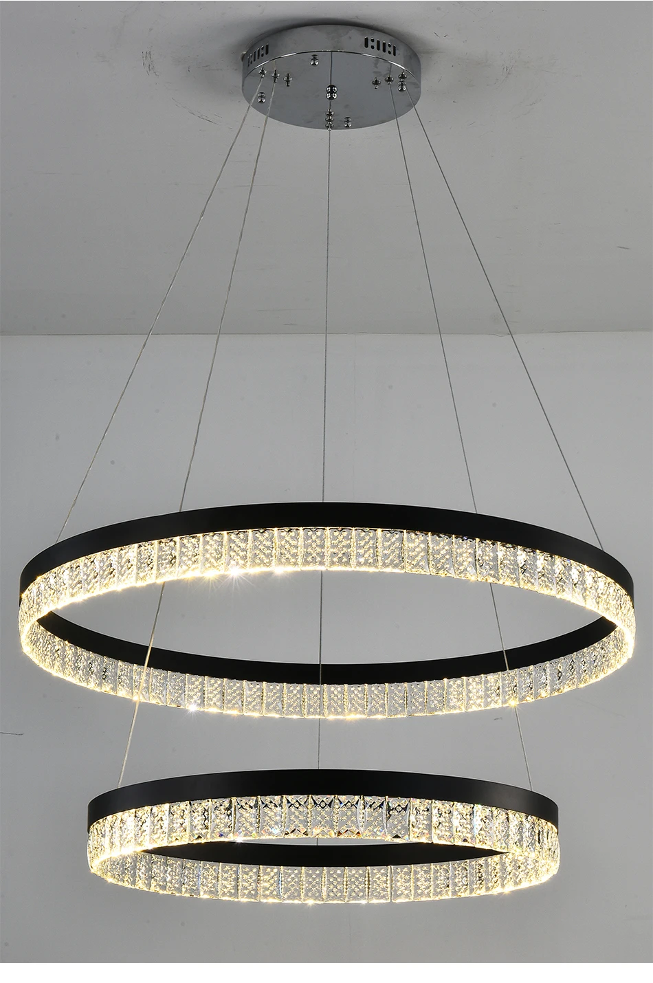 Современный 3 кольца круглый светодиодный подвесной светильник для гостиной столовой светодиодный хрустальный подвесной висячий светильник потолочный светильник