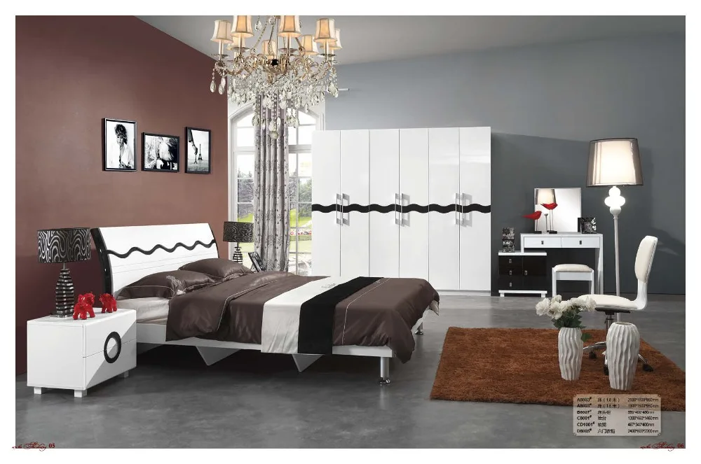 

2018 Modern Real Furniture Table De Maquillage Bedroom Set Wooden Bed, Furniture,hot Sell Bed Of Double Bed,night Stand Dresser