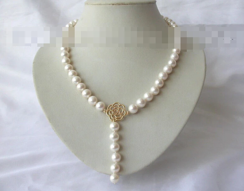 

Hot sell Noble- FREE SHIPPING>>@@@ 0698 round white freshwater cultured pearl necklace