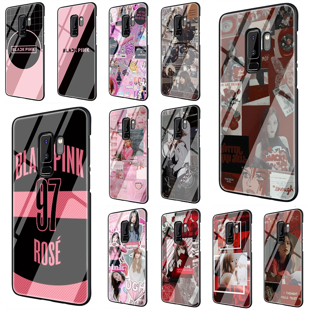 

BLACKPINK kpop collage Tempered Glass Phone Cover Case For Samsung Galaxy S7 edge S8 Note 8 9 10 Plus A10 20 30 40 50 60 70