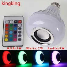E27/B22 LED RGB Bluetooth Speaker Bulb Wireless 12W Power Music Playing Light Lamp