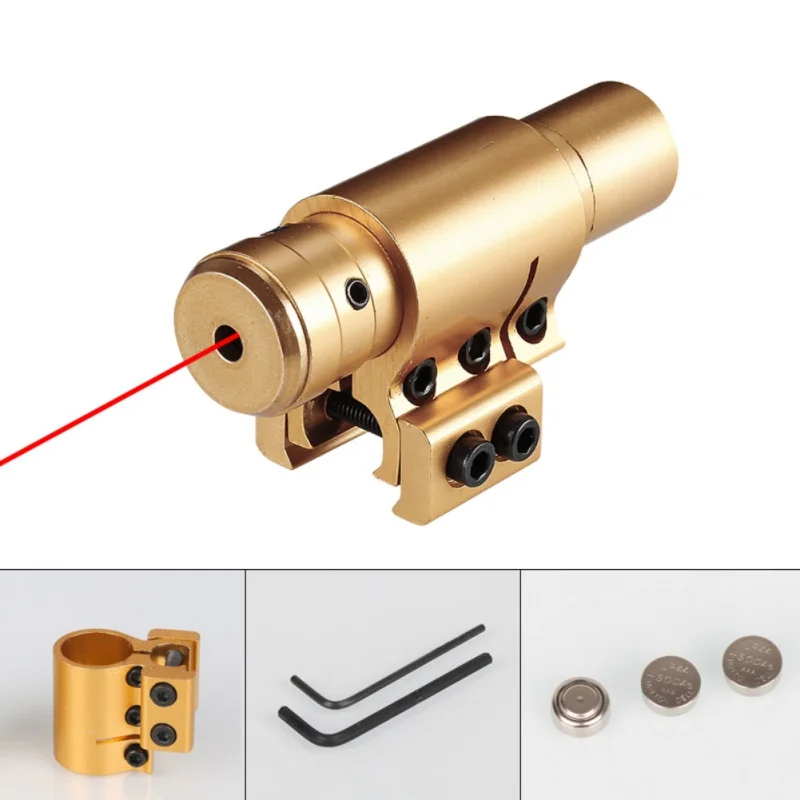Hunting tool Mini Adjustable Visible Tactical Red Dot Laser Gold Color