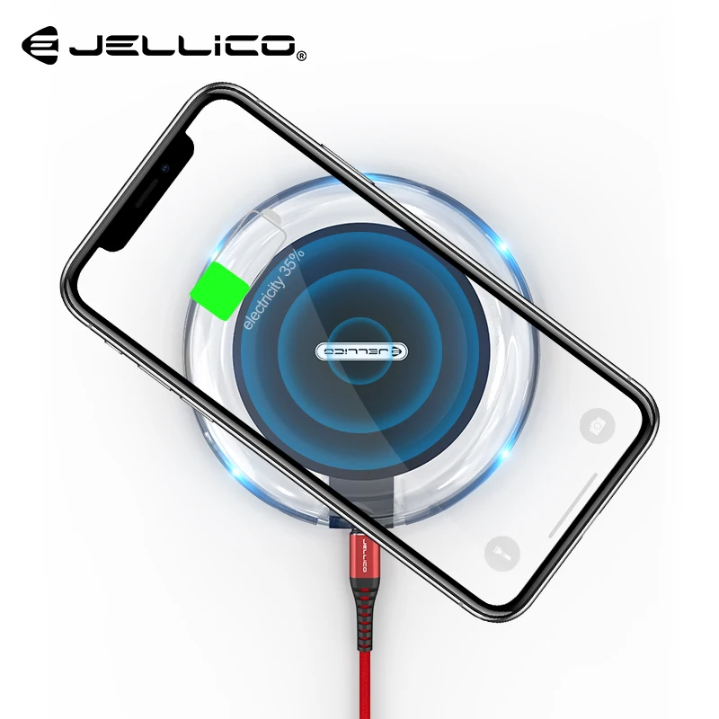 Jellico 10 Вт Qi Беспроводное зарядное устройство для iPhone X XS Max XR 8 Plus дыхательный