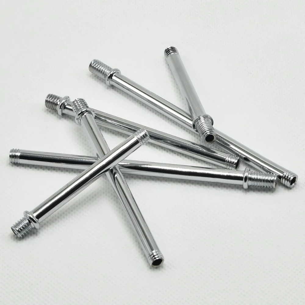 

M6 Double Head Tooth Tube 6mm Screw Lamp Pipe Male Thread Tooth Tube Alloy Plating for Connecting Lighting Lamps Base Tube 12PCS