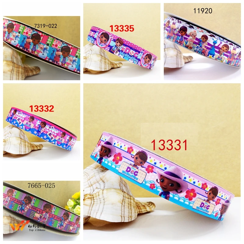 

Free shipping 50 yards cartoon printed grosgrain ribbon 13335