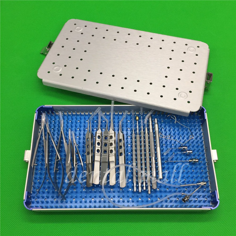 

21pcs/Set Ophthalmic Cataract Eye Micro Surgery Surgical Instruments with case box