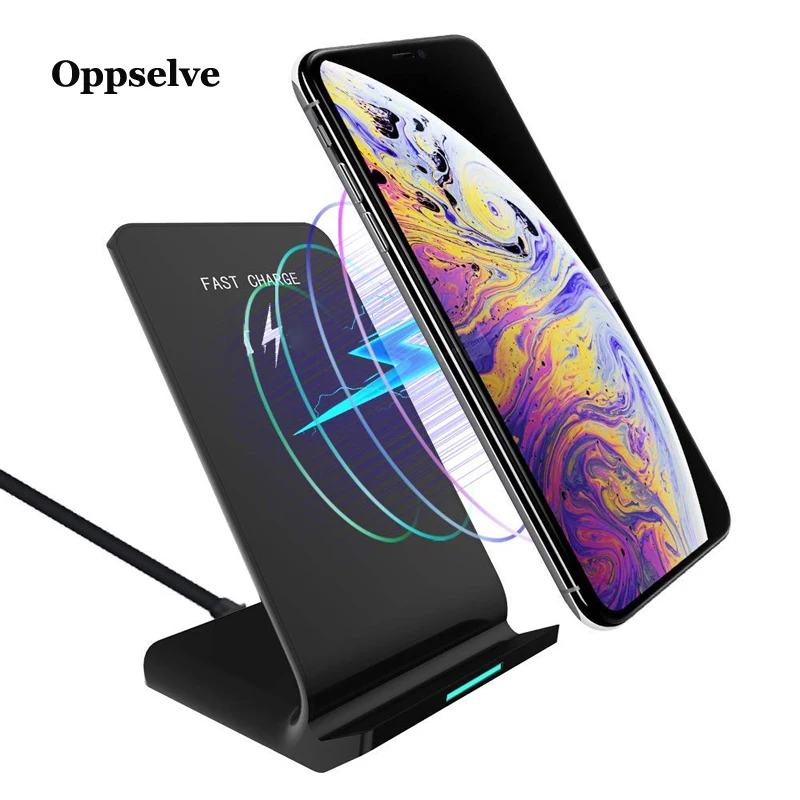 10 Вт Qi Быстрое беспроводное зарядное устройство для iPhone X XS Max XR 8 Samsung Note 9 S9 S8