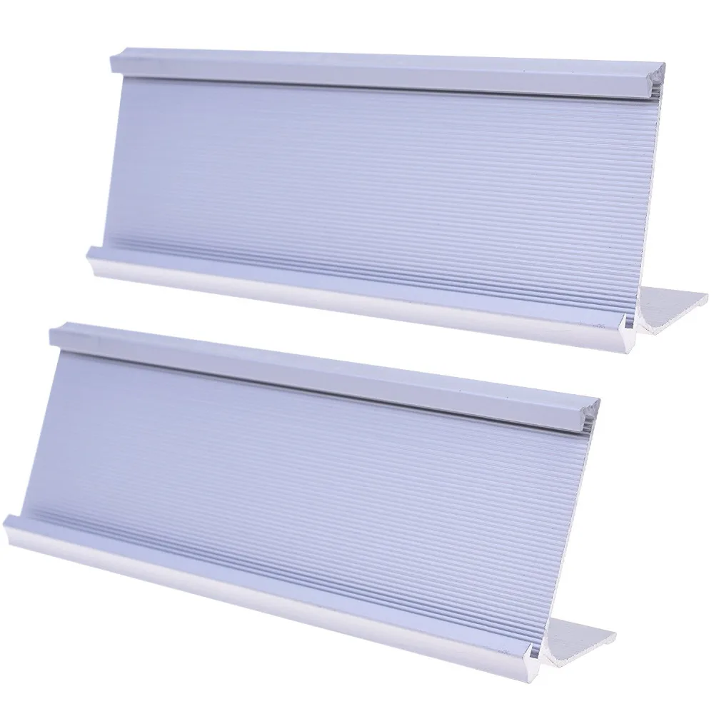 

XRHYY 2 pcs Metal Office Name Plate Holder, 7-1/16 x 2inches (Silver Color)