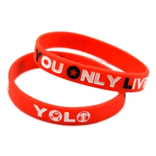 OneBandaHouse, вы только живете один раз, силиконовый браслет, модный красный браслет со слоганом