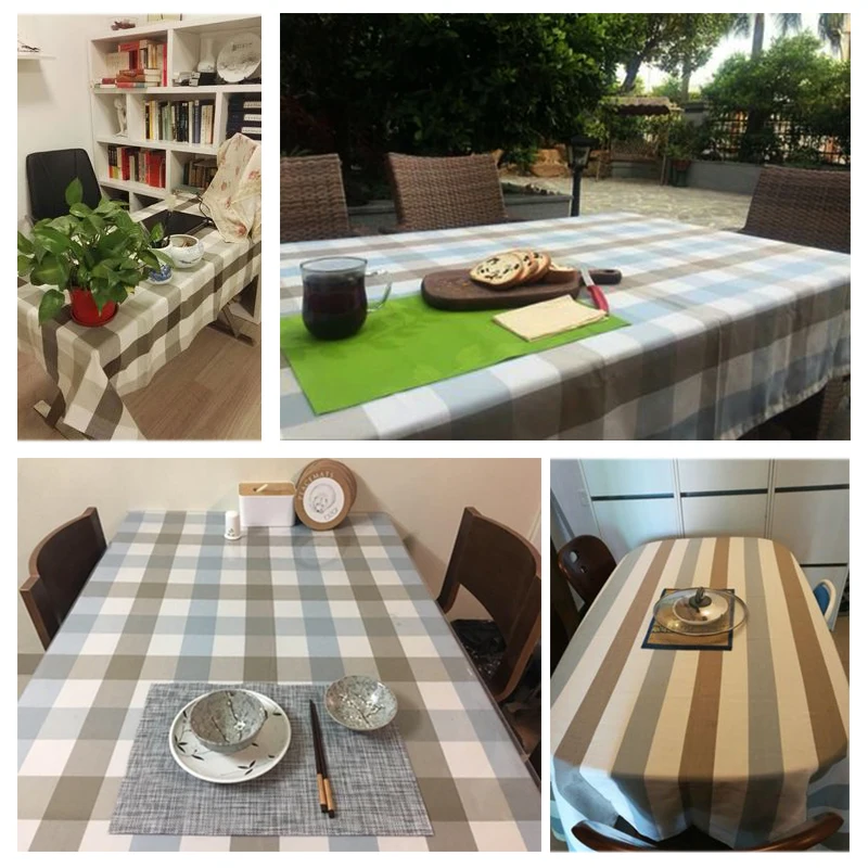 Slow Forest Country Style TableCloth Waterproof Lattice Table Cloth Cotton Fabric Kitchen Rectangular Plaid Cover