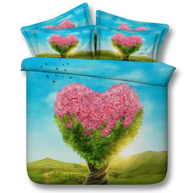Love Bedding Heart 3D Comforter sets quilt duvet cover bed sheet spread