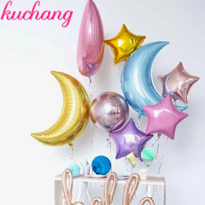 

1pc 36inch Silver Gold Pink Moon Foil Balloons Birthday Wedding Party Helium Decoration Supplies Mylar Globos Baby Shower Toys