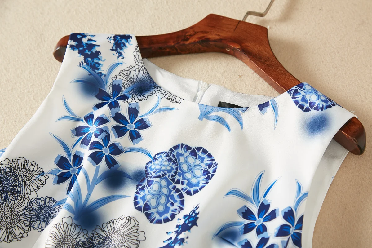 WVLDDBL 20019 white blue floral dress summer women s dresses runway 190416 WVLDDBL 20019 white blue floral dress summer women s dresses runway 190416