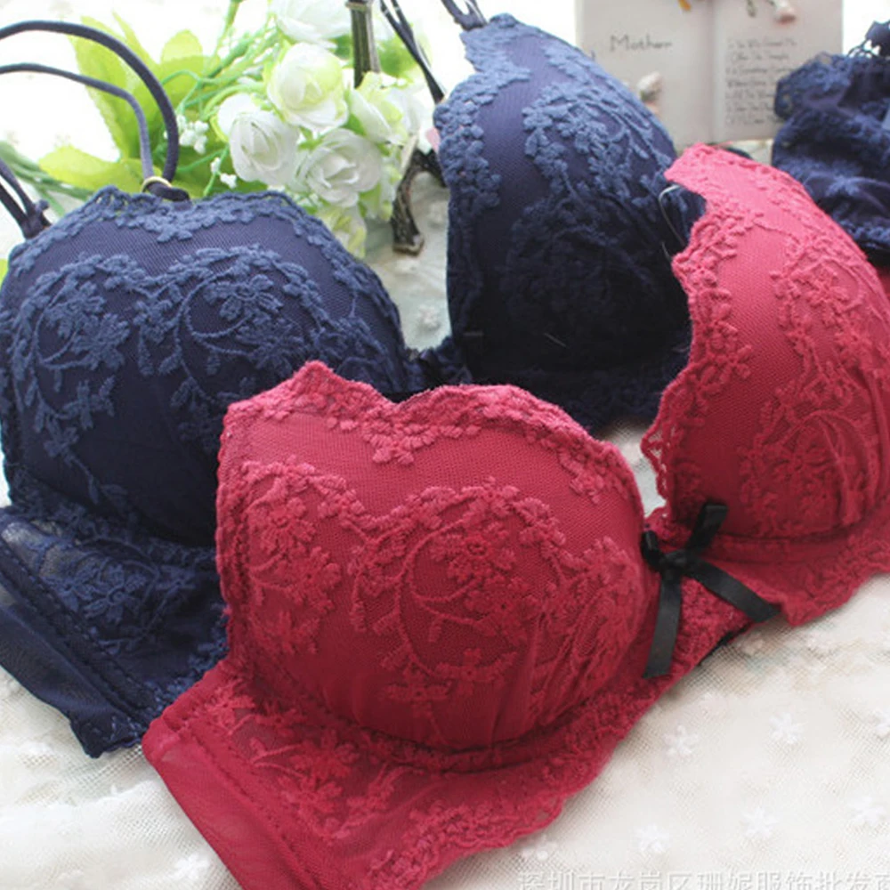 Buy Vogue Secret Women Embroidery Push Up Bra Set Top Brief Cups Women Bralette