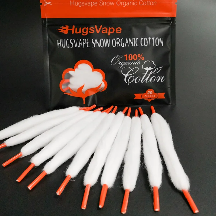 

20pcs/bag Hugsvape snow organic vape cotton prebuild for DIY RDA RBA RDTA Atomizer wicks coil