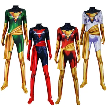 

Dark Phoenix Cosplay costume X-Men Phoenix Superhero Bodysuit 3D Printting Lycra Spandex Zentai Halloween Party suit