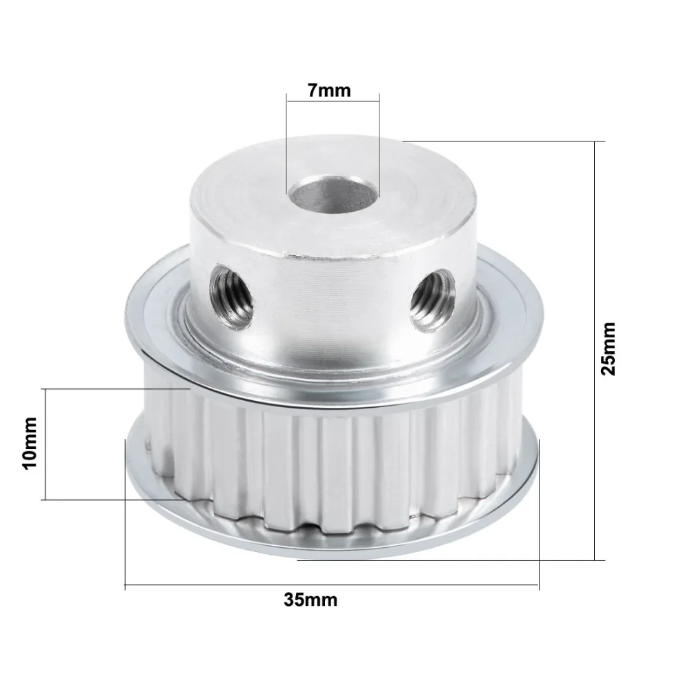 

Uxcell Aluminum XL 20 Teeth Timing Belt Pulley 7mm Bore Double Flange Synchronous Wheel for 10mm Belt 3D Printer CNC Newest