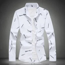 Мужская рубашка Новое поступление, рубашка с длинными рукавами и принтом, мужские рубашки, Повседневная модная мужская одежда, размер M-4XL 5XL 6XL 7XL#3012