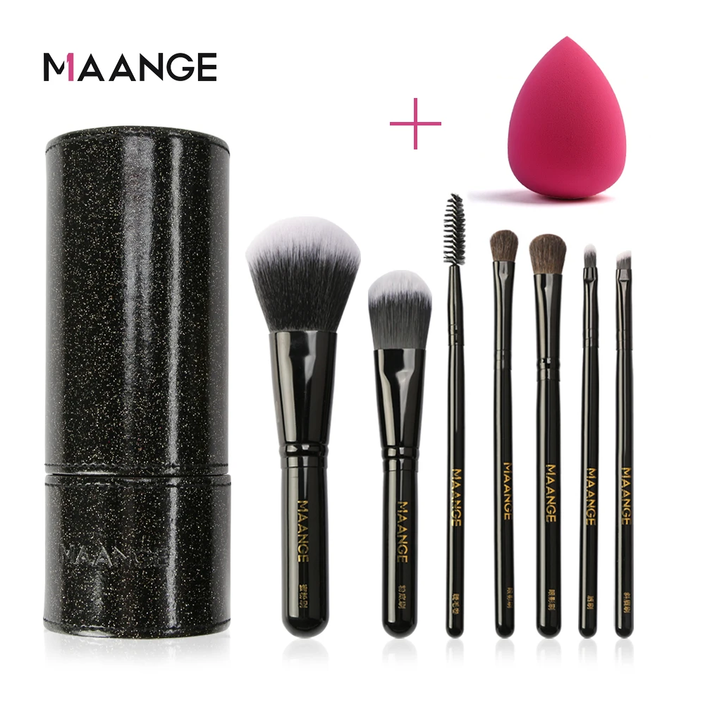 

MAANGE 6/7/8Pcs Makeup Brush Set Natural Soft Hair Professional Blush Powder Foundation Eye Shadow Travel Essential Makeup Tools