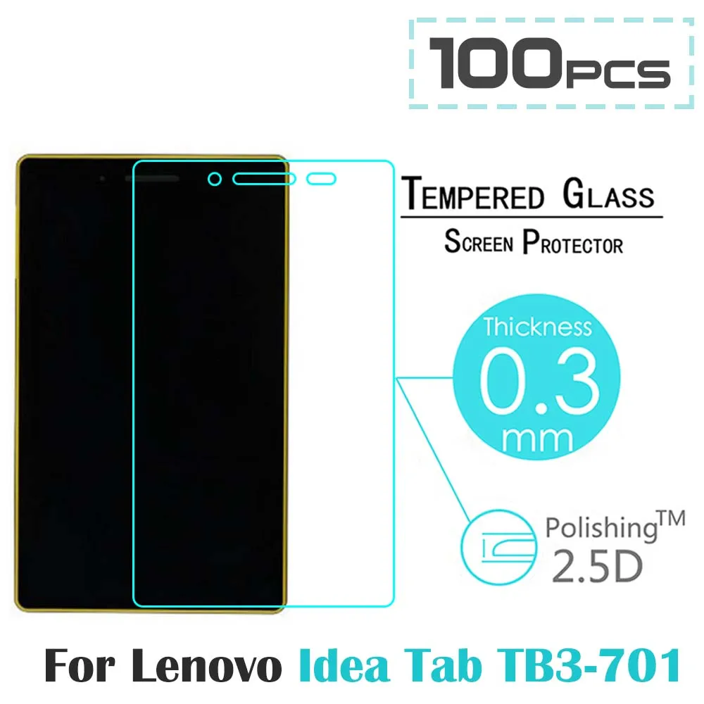 100pcs/lot For Levovo Idea Tab TB3-701I 7.0&quot Ultrathin Premium Explosion-Proof Tempered Glass 0.3mm 2.5D 9H Front Protector Film |