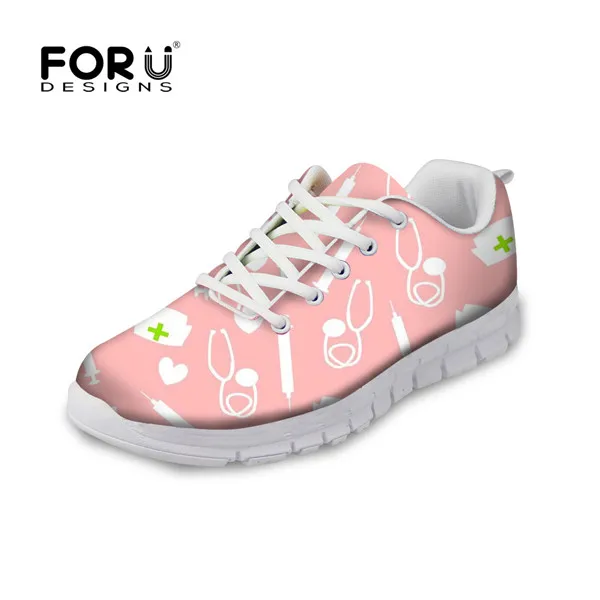 

FORUDESIGNS Cartoon Nures Shoes Women Pink Sneakers Fashion Casual Vulcanized Shoe For Teenager Girls Autumn Flats Zapatos 2018