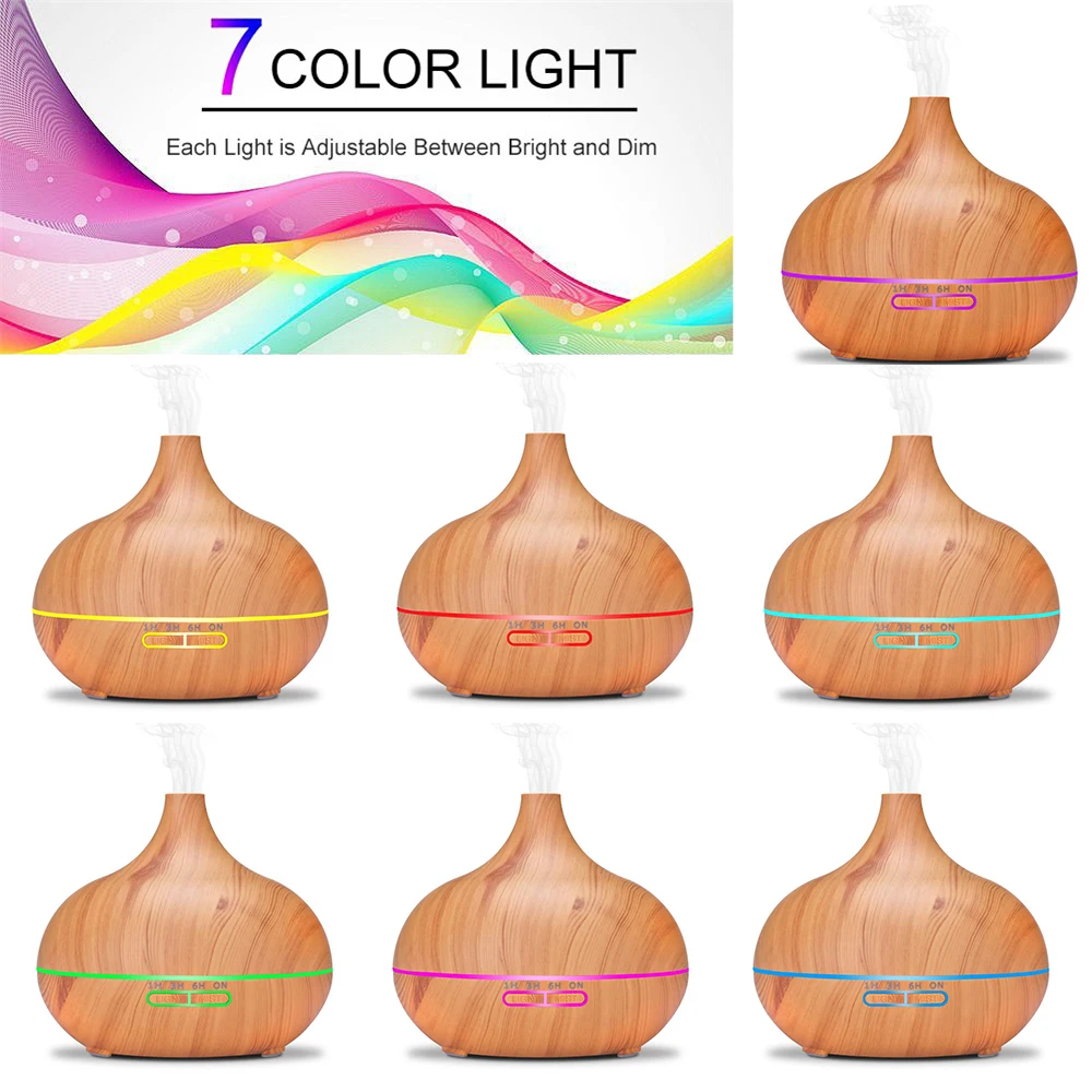 THANKSHARE Air Humidifier Remote Control Ultrasonic Air Diffuser Wood Grain Aromatherapy Essential Oil Aroma Mist Maker For Home